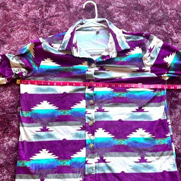 Misslook Multicolor Patterned Button-Up Shirt size L - Picture 5 of 6